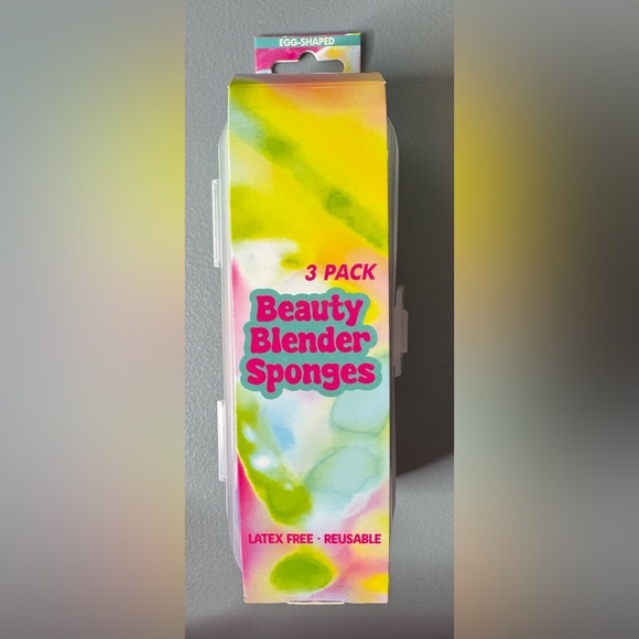 Other - 3-Pack Beauty Blender Sponges - Multicolor vibrant latex free egg shaped